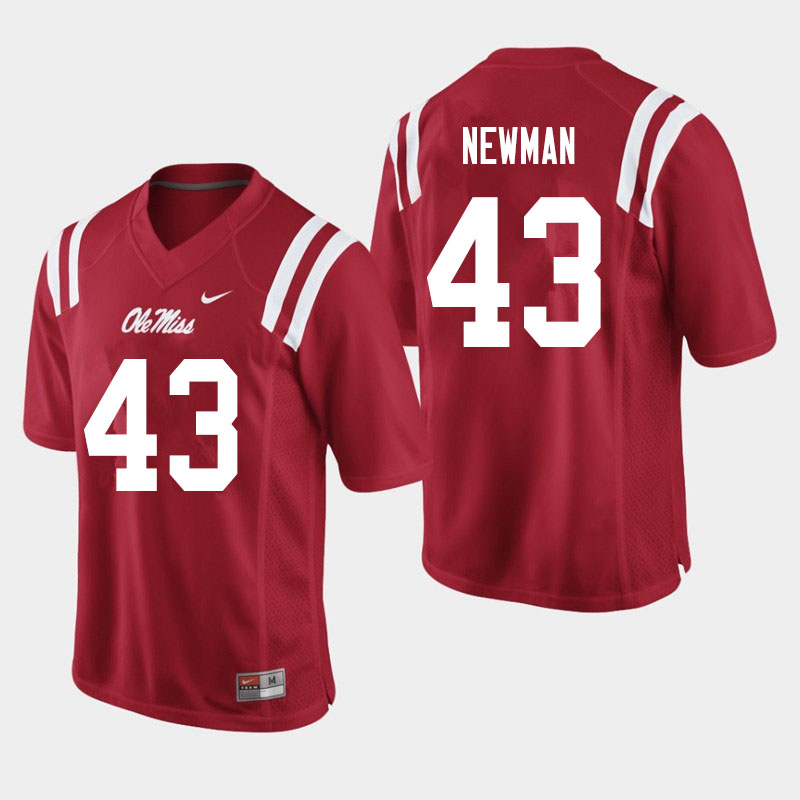 Men #43 Daniel Newman Ole Miss Rebels College Football Jerseys Sale-Red